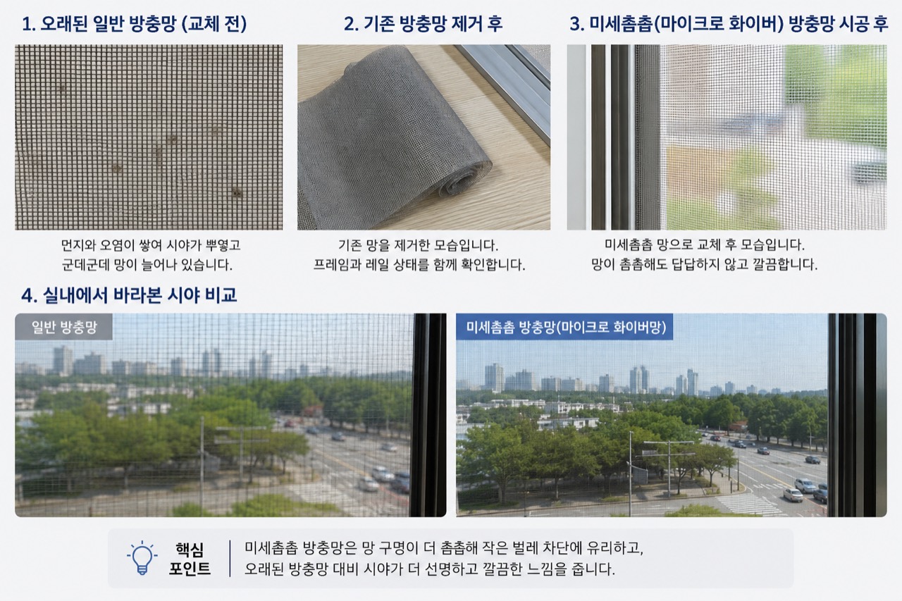 미세촘촘 방충망 교체, 일반 방충망과 뭐가 다를까?
